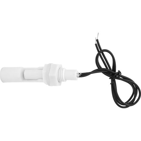 Lot de 2 capteurs de niveau d'eau à flotteur, montage latéral, plastique PP blanc, 16 mm, 0-110 V CC (1/5)