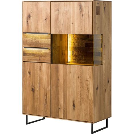 Highboard Wildeiche 94x43x144 natur geölt WIEN 225