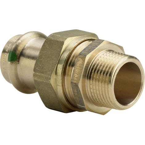 Viega Sanpress Verschraubung 135966 42 mm x R 1 1/2, Rotguss oder Siliziumbronze, flachdichtend, SC-Contur