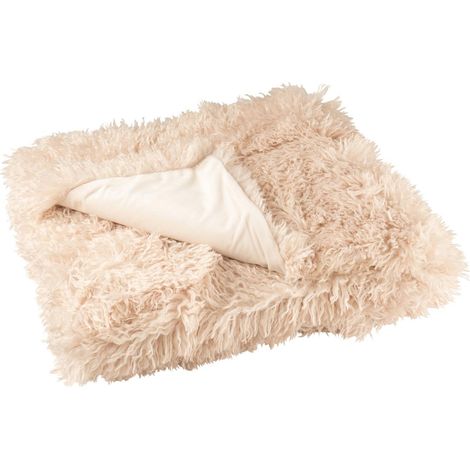 Plaid Imitation Fourrure "Moutie" 130x180cm Beige (1/4)