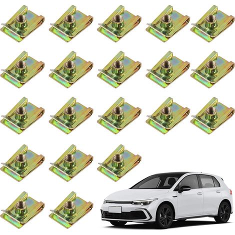 20 Pièces Pinces À Écrous Type U M6 Pour Fixation Voiture, Clips De Carrosserie En Acier Au Manganèse Durable, Clips De Garniture Intérieure Auto, Écrou En Tôle M6 Pour Panneaux (1/5)
