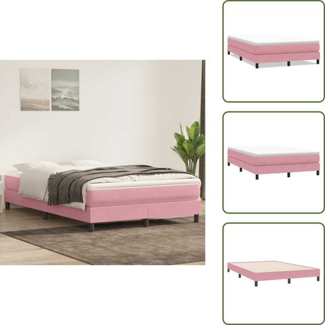 vidaXL Sommier à lattes de lit sans matelas rose 160x220 cm velours (1/5)