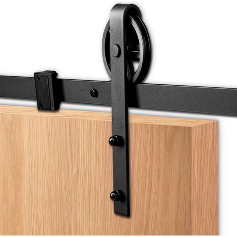 SWANEW Sistema per porte scorrevoli Sistema a binario con binario da 183 cm per porte fino a 150 kg (1/5)