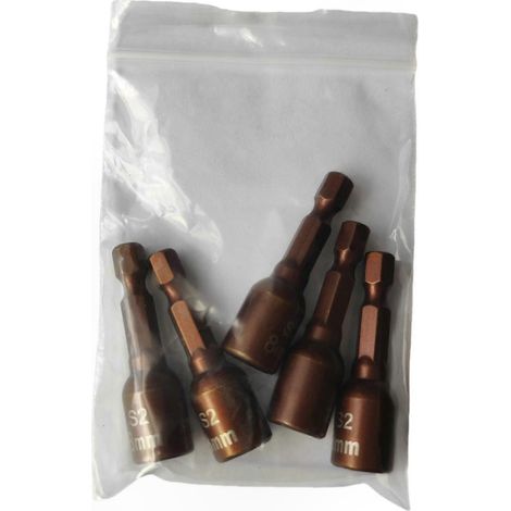Jeu de 5/10 embouts douille magnétiques puissants, adaptateur hexagonal 1/4 pouce pour visserie, longueur 45mm, idéal bricolage et passionnés de DIY. (1/5)
