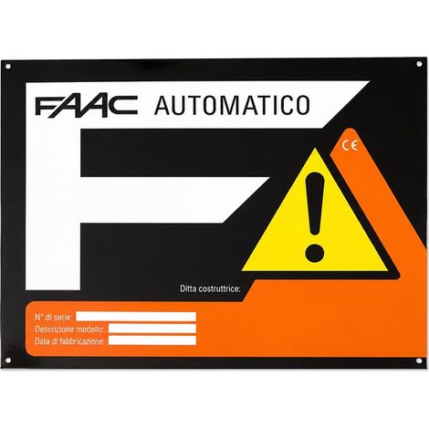 FAAC 732106 Cartello Monitore Mcf Targa Per Segnalazione Cancello Automatico