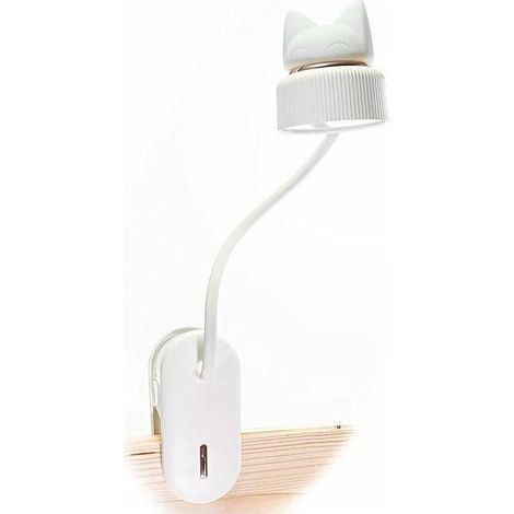 LAMPE A PINCE flexible avec Veilleuse /Avec batterie rechargeable par USB/Liseuse LED & Lampe de lecture - Blanc (1/5)