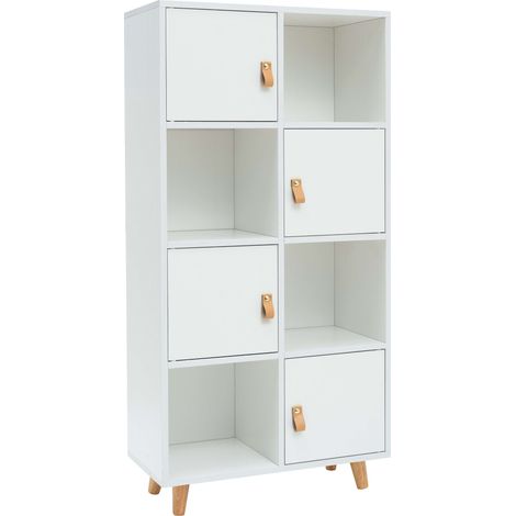 Estantería Anzio Blanca con 4 Puertas y 4 Estantes (1/5)