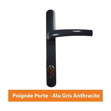 Poignée de Porte Alu Gris Anthracite - Gris Antracite