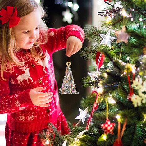 Ornement En Bois - Décoration De Noël Pour Arbre À Cadre Porte Fenêtre - Idéal Pour Fête Familiale Et Cadeau - Lot De 1 Pièce (1/5)