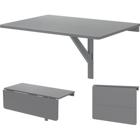Wandklappschreibtisch platzsparend 80x60 cm grau (1/5)