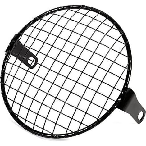 Grille métallique, protection de phare latéral rétro 6,3 cm pour moto Cafe Racer, masque de phare 16 cm, noir. (1/5)