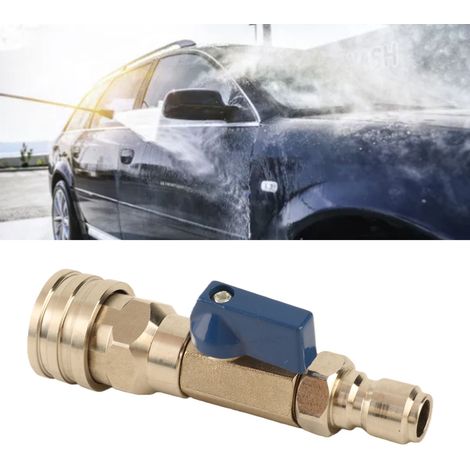Kugelhahn für Hochdruckreiniger – 4500 PSI, Edelstahl – 3/8-Zoll-Schnellanschluss – Durchflussventil für Pumpe und Schlauch (1/5)