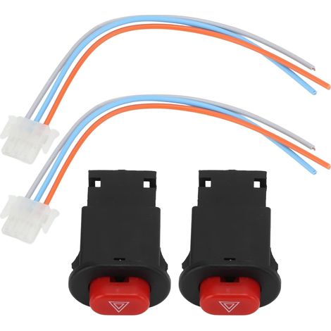Bouton de Commutation Double Flash de Feux de Détresse Bouton de L'interrupteur de Feux Danger Voyants de Contrôleur D'avertissement à Double Flash en Plastique pour Scooter de Moto (1/5)