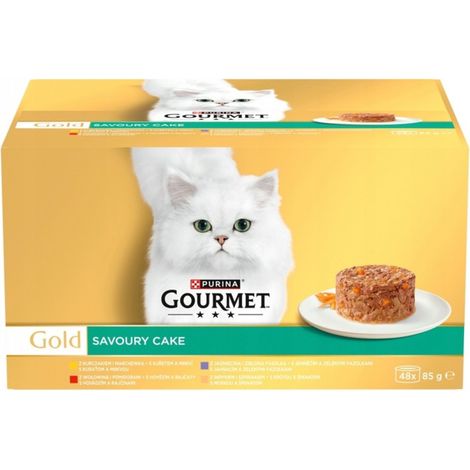 PURINA GOURMET GOLD Mezcla para pastel salado de varios sabores 48x85g (1/2)