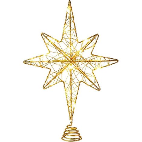 CCYKXA Sternförmige Weihnachtsbaumspitze, beleuchtetes Sterndesign, festliche Weihnachtsbaumdekoration für Hausbesitzer (1/5)