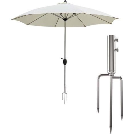 Support de Parasol de Plage,36cm Support Parasol de Peche,Support de Parasol Amovible,Porte-Parapluie Support Amovible,Pieds De Parasol Plage,Convient pour l'extérieur,la Plage,Le Jardin,etc.(Argent) (1/5)