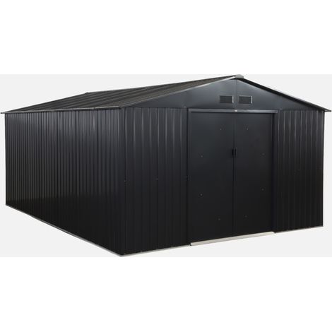 Caseta de jardín de acero galvanizado con kit de anclaje, 15,35m² (1/5)