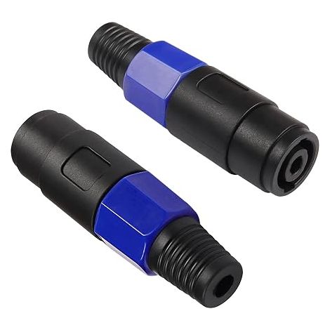 2 Pack 4 Pin Female Speaker Connectors for Speaker 4 Pole Replacement Solder Plug Audio Cable DIY Adapter for Mixing Boards, Amplifiers, Audio Devices, (1/5)