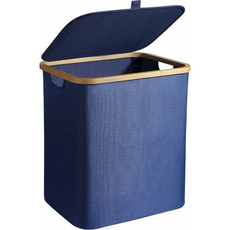 Panier à Linge avec Couvercle Panier à Linge Panier à Linge Panier à Linge en Bambou Trieur à Linge en Tissu Panier à Linge Paniers à Linge Paniers à Linge Pliables pour Vêtements Salle de Bains Chamb (1/5)