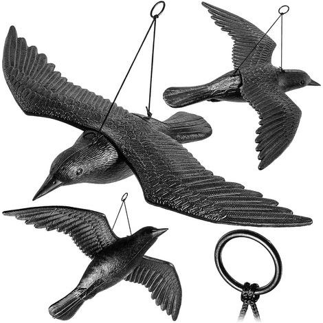 KADAX Corbeau Anti-Pigeon en Plastique, Épouvantail Efficace pour Repousser Les Oiseaux, Préservant Jardin et Balcon Contre Les Intrusions des Pigeons (1 Pièce) (1/5)