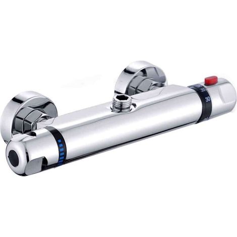 Thermostatique de Douche, Robinet Thermostatique Baignoire en Laiton 59, Protection de Sécurité avec 38℃ Anti-Brlure Bouton, Mitigeur Baignoire Réglage Précis de Tempétature et Volume d'Eau (1/5)