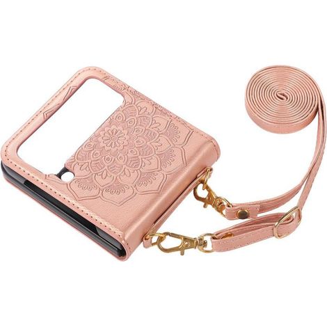 Coque pour Samsung Galaxy Z Flip 4 avec cordon à bandoulière, étui téléphone portable pratique pour transport quotidien (1/5)