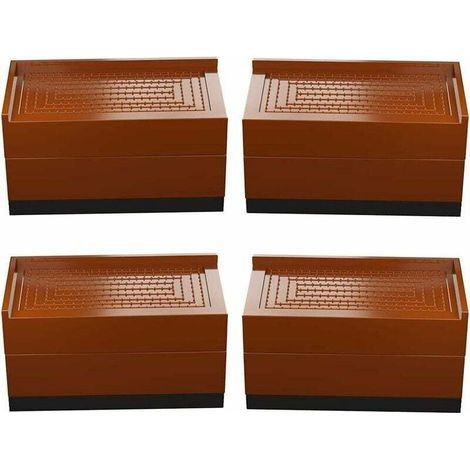 Jeu de 4 montants de meubles, lit, carré, pieds de 7,5 cm ou 15 cm de haut, lit réglable, pour tables, chaises, canapés, dortoirs, etc. (1/4)