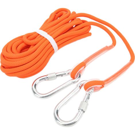 Corde d'escalade statique 8mm orange pour entraînement, alpinisme et activités extérieures
