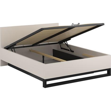 Cama canapé 180x200 somier incluido Eden Cachemira y Negro (1/4)