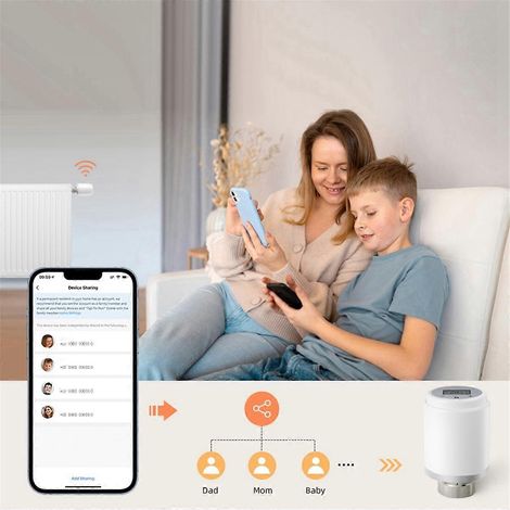 Thermostat intelligent WiFi Tuya, vanne thermostatique TRV pour la maison. (1/5)