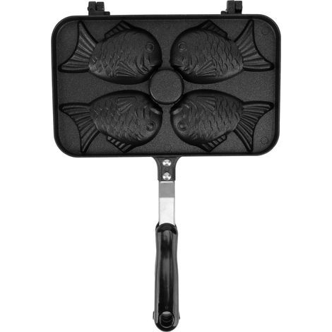 Keenso Taiyaki Fripan Waffle Maker Pan, Pan de Gaufre en Alliage en Aluminium Résistant pour les Réunions Fermées et Ouvertes (1/5)