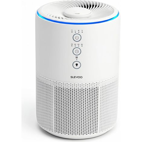Purificateur D'Air Chambre, Éliminant 99,97% La Fumée, La Poussière, Le Pollen Et Les Odeurs, Filtre Hepa H13 Avec Éponge Parfumée, 3 Niveaux De Vitesse & Time Mode Sommeil À 23 Db,Blanc (1/5)