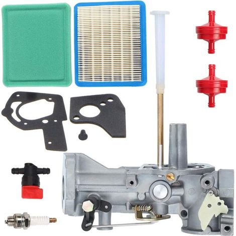 Carburador ZAMDOE 498298 para motores Briggs & Stratton 498298, 692784, 495951, 492611, 495426, 490533, 112202, 112212, 112231 y 112232 de 5 HP, con juntas, filtros de combustible y prefiltros de aire (1/4)