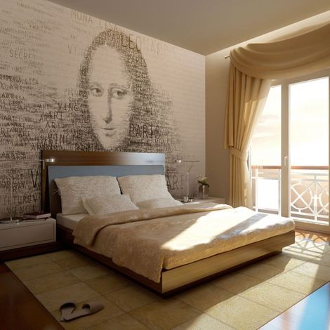 Papier Peint "Mona Lisa : Portrait en Lettres" 193 x 250 cm (1/2)