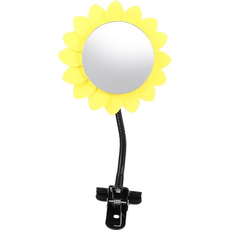 Miroir de Sécurité à Pince Jaune Miroir Convexe Grand Angle pour Bureau et Poussette Anti Angle Mort Fixation Clip Robuste Surveillance Environnementale Optimale (1/5)