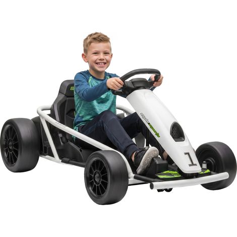 24V Electric Go Kart for Kids-Drift Ride-On Racing Go Kart with 2 Speeds-for Boys Girls Aged 8-12 Years Old-White (1/5)