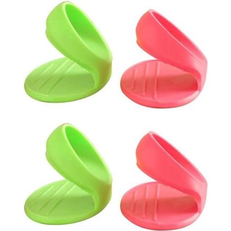Lot de 4 maniques antidérapantes en silicone, résistantes à la chaleur, mini gants et pinces de préhension, protège-doigts pour four et micro-ondes, flexibles et durables (1/5)
