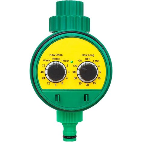 Automatischer Bewässerungstimer für Gartenwasserhähne, ideal zur Bewässerung von Rasenflächen und Gewächshäusern. (1/5)