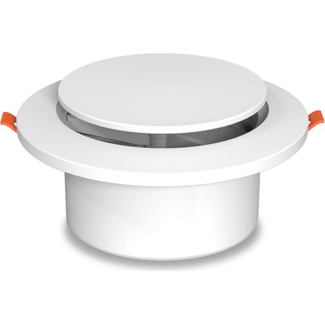 Grille de Ventilation 150mm en ABS avec Moustiquaire Grille, Grille Aeration Ronde Réglable pour VMC, Ventilateur D'extraction, Ventilateur de Tuyau, Chambre à Coucher, Salle de bain, Garage
