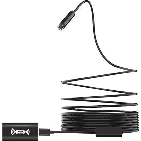 Drahtloses Endoskop, 1200P WiFi-Inspektionskamera mit 8 LED-Leuchten, IP68 wasserdichtes Endoskop-Schlangenkabel für die Inspektion von Autos/Pipelines/Klimaanlagen