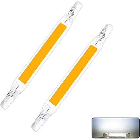 Lot de 2 ampoules LED R7S non dimmables, 5 W/78 mm, 230 V, culot COB LED R7S, projecteur linéaire, angle de faisceau 360° (blanc chaud 2700 K - 3000 K). (1/5)