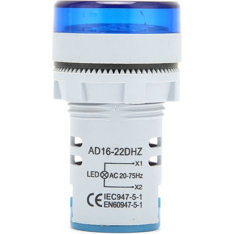 AD16-22DHZ Fréquencemètre 2075 Hz, panneau lumineux, moniteur bleu (1/5)