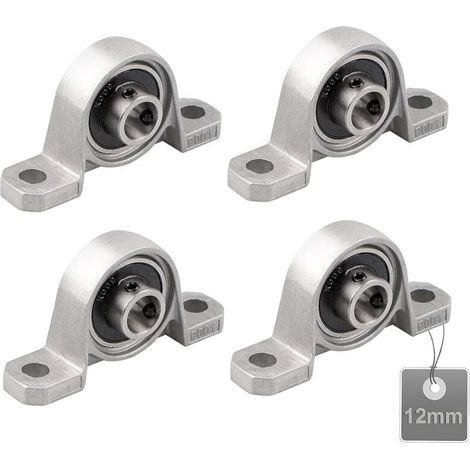Lntyq 4 Pièces Roulements de Bloc d'oreiller, Palier Roulement, Roulements à Billes, Roulements Alliage de Zinc, Paliers a Semelle, Roulements à Billes, avec Base en fonte solide (Taille : 12mm) (1/5)