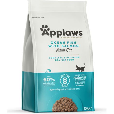 APPLAWS NOURRITURE SÈCHE NATURELLE COMPLÈTE POUR CHAT 350 G ADULTE POISSON DE MER AU SAUMON 9103728