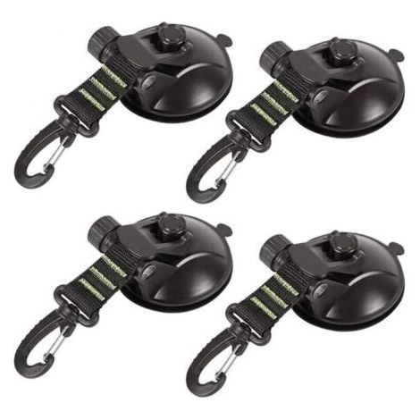 Paquet de 4 ventouses d'ancrage avec fixation à ventouse pour voiture, camping, bâche, tente Fixation à ventouse multifonctionnelle pour utilisation comme auvent latéral de voiture (1/4)
