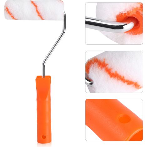 Kit de Rouleaux de Peinture Professionnels - 10 pièces 4 pouces - Rouleau de Peinture Remplaçable avec Manche Anti-Dérapant (1/5)