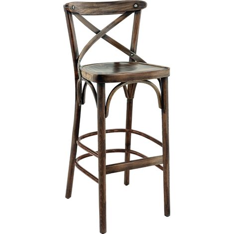 Tabouret de brasserie en hêtre massif teinté Sonia (1/4)