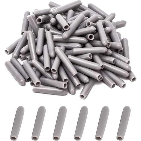 Bouchons pour lave-vaisselle [100 pièces], Couvercles de panier pour lave-vaisselle, Bouchons de protection pour les picots du panier, Antirouille (Gris)