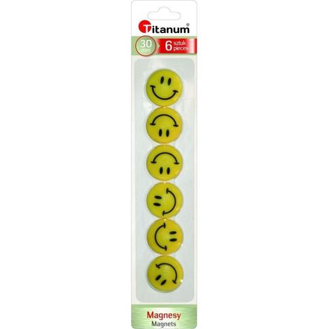 Emoji-Tischmagnete, 30 mm, gelb, 6 Stück