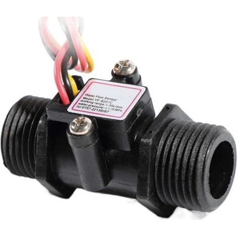 Capteur de débit d'eau 25-26 G1/2 Débitmètre 1 pièce (Taille : Noir) (1/2)